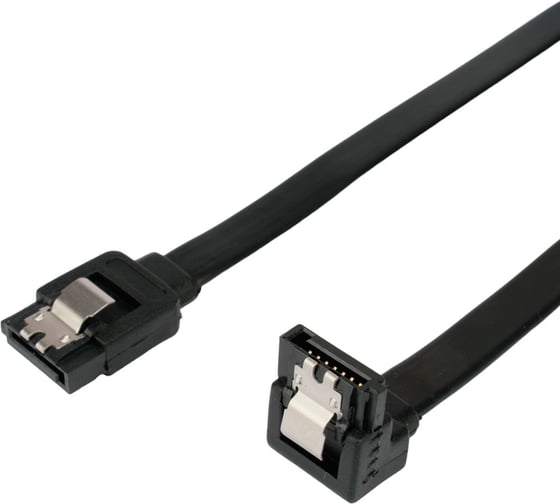 Интерфейсный кабель Cablexpert sata, sata3 7pin/7pin, 30см,мет.защелка,черный, пакет, CC-SATAM-DATA90-BL-30CM