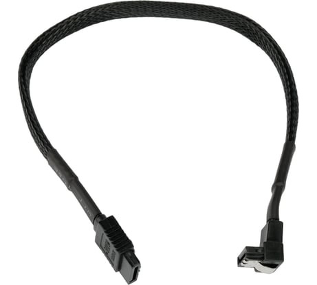 Интерфейсный кабель Cablexpert sata, sata3 7pin/7pin, 30см, нейлоновая оплетка,черн,пакет, CC-SATAM-DATA90-BLBR-30CM