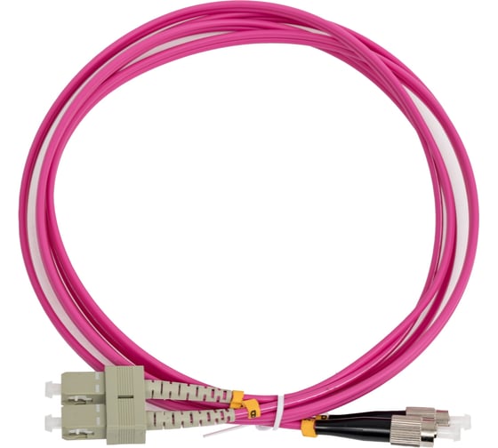 Оптический шнур Cabeus duplex sc-fc 50/125 mm om4 2м lszh FOP-50-OM4-SC-FC-2m