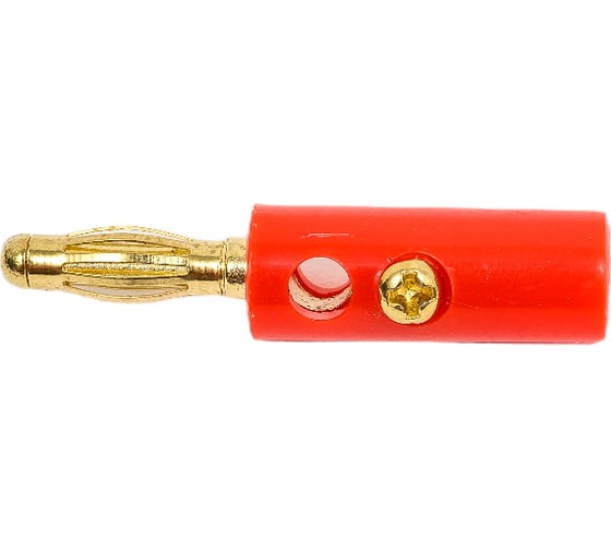 Штекер Banana Pro Legend GOLD красный, винтовое крепление, 4 мм PL2438