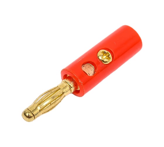 Штекер Banana Pro Legend GOLD красный, винтовое крепление, 4 мм PL2438