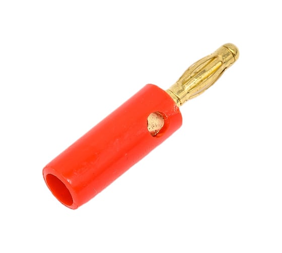 Штекер Banana Pro Legend GOLD красный, винтовое крепление, 4 мм PL2438