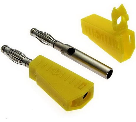 Составной штекер Banana Pro Legend 4мм, желтый, под пайку PL2513