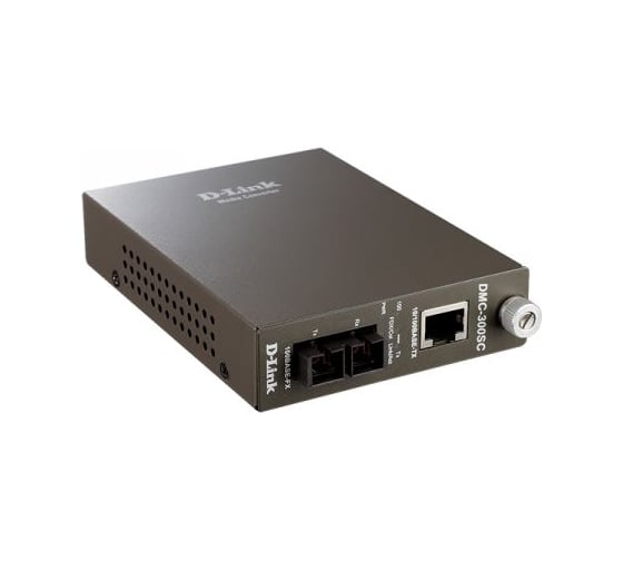 Медиаконвертер d-link с 1 портом 10/100base-tx и 1 портом 100base-fx с разъемом sc для многомодового оптического кабеля до 2 км DMC-300SC/D8A