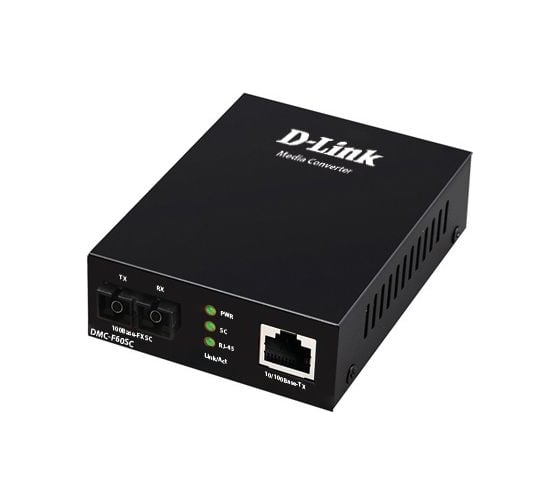 Медиаконвертер d-link с 1 портом и 1 портом 100base-fx с разъемом sc для одномодового оптического кабеля до 60 км DMC-F60SC/B1A