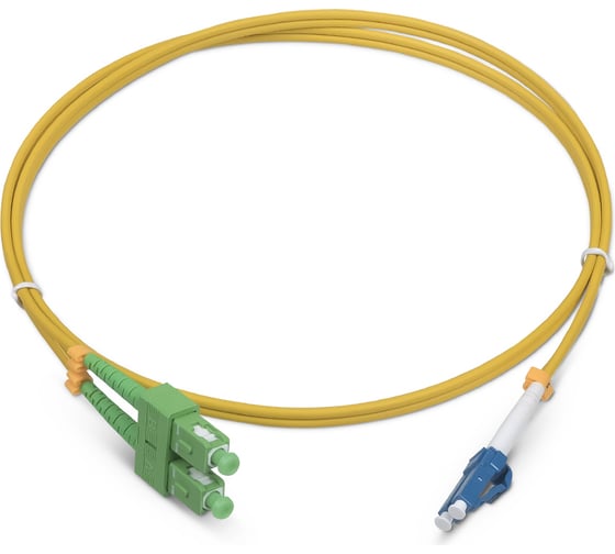 Оптический шнур Cabeus duplex sc/apc-lc/upc 9/125 sm 1,5м lszh FOP(d)-9-SC/APC-LC/UPC-1,5m
