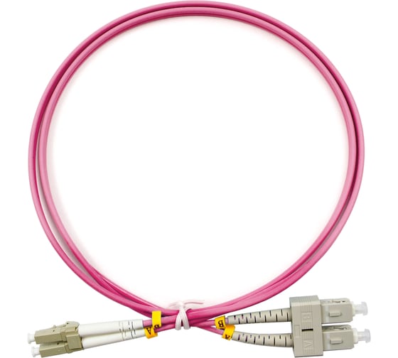 Оптический шнур Cabeus duplex lc-sc 50/125 mm om4 1м lszh FOP-50-OM4-LC-SC-1m 1