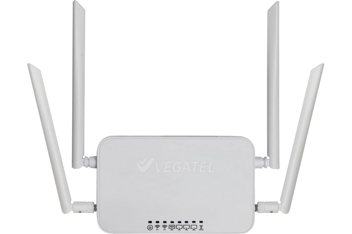 4g роутер vegatel vr6 wi-fi-2,4/5 (sma) с комплектом сим-карт r92186