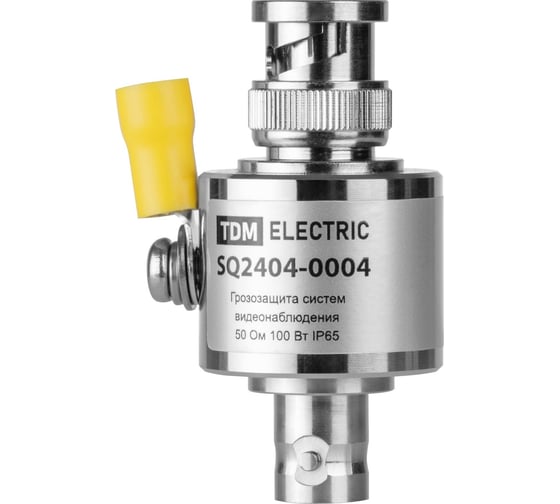 Грозозащита систем видеонаблюдения TDM ELECTRIC bnc-гнездо/bnc-штекер, для вч кабеля, 75 ом, с заз., газ, мгц SQ2404-0004