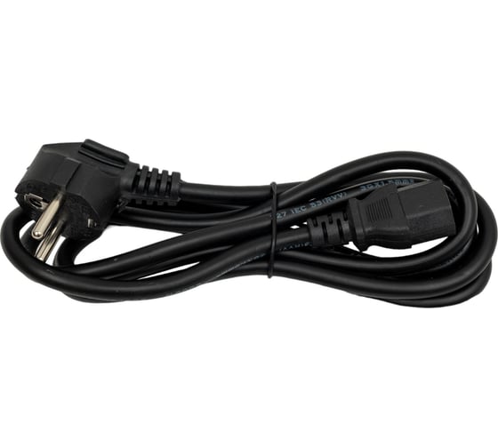 Кабель питания Ripo 1.8м, schuko-c13 (3-0.75 mm2) 10a, черный, угловая вилка, с заземлением 003-910011