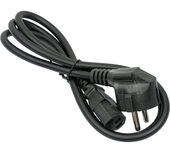 Кабель питания Ripo 1.2м, schuko-c13 (3-0.5 mm2) 6a, черный, угловая вилка, с заземлением 003-910017
