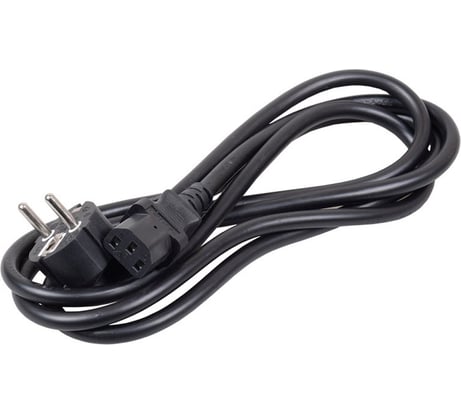 Кабель питания Ripo 1.8м, schuko-c13 (3-1.00 mm2) 16a, черный, угловая вилка, с заземлением 003-910012