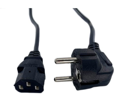 Кабель питания Ripo 3.0м, schuko-c13 (3-0.75 mm2) 10a, черный, угловая вилка, с заземлением 003-910015