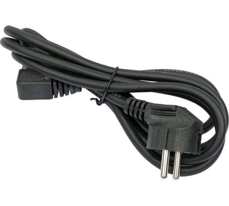 Кабель питания Ripo 1.8м, schuko-г-образный штекер c 13 (3-0.75 mm2) 10a, черный, угловая вилка, с заземлением 003-910016