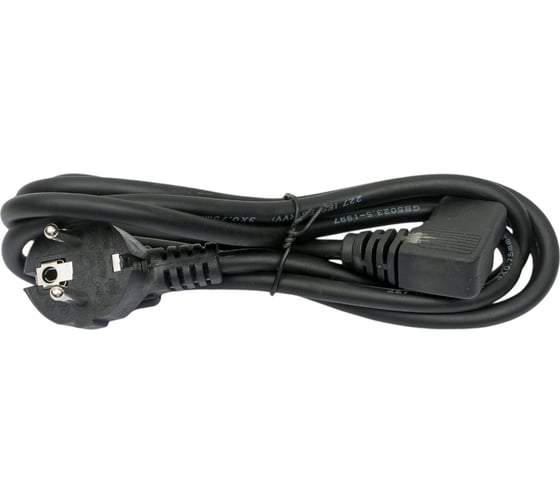 Кабель питания Ripo 1.8м, schuko-г-образный штекер c 13 (3-0.75 mm2) 10a, черный, угловая вилка, с заземлением 003-910016