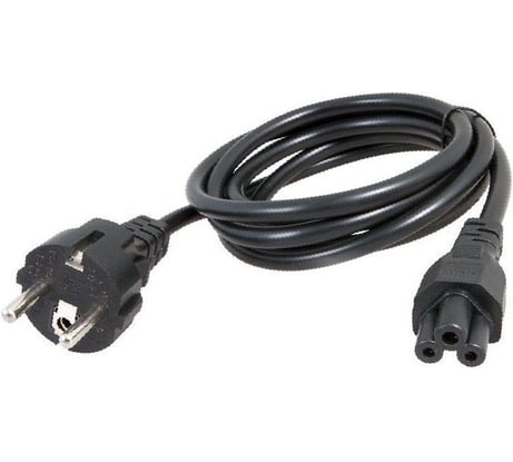 Кабель питания Ripo 1.8м, schuko s22-c5 (3-0.75 mm2) 10a, черный, угловая вилка, с заземлением (для ноутбука) 003-910014