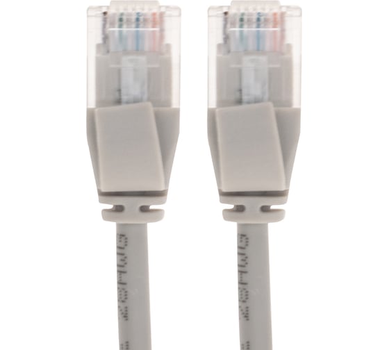 Патч-корд REXANT u/utp cat 6a (10g), rj45-rj45, 28awg, lszh, серый, 3м 02-0380-3