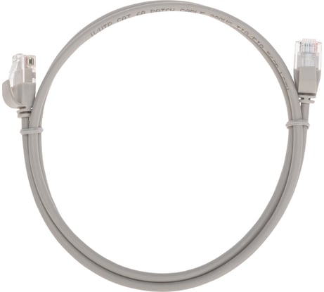 Патч-корд REXANT u/utp cat 6a (10g), rj45-rj45, 28awg, lszh, серый, 1м 02-0380-1