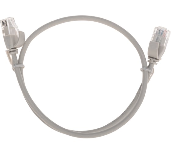 Патч-корд REXANT u/utp cat 6a (10g), rj45-rj45, 28awg, lszh, серый, 0.5м 02-0380-05 1