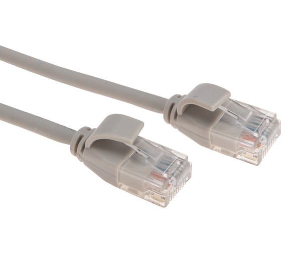 Патч-корд REXANT u/utp cat 6a (10g), rj45-rj45, 28awg, lszh, серый, 0.5м 02-0380-05