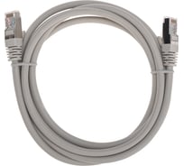 Патч-корд S/FTP REXANT CAT 6A (10G), RJ45-RJ45, 28AWG, LSZH, серый, 2м 02-0390-2