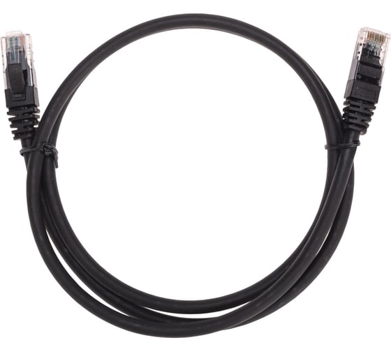 Патч-корд REXANT u/utp cat 6, rj45-rj45, 26awg, lszh, черный, 1м 02-0292-1