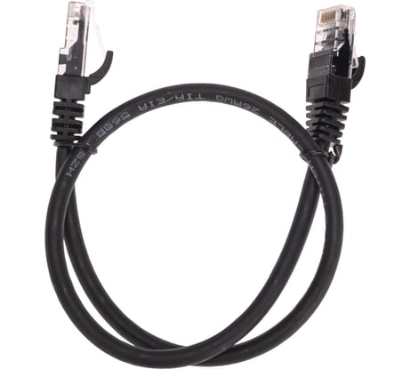 Патч-корд U/UTP REXANT CAT 6, RJ45-RJ45, 26AWG, LSZH, черный, 0,5м 02-0292-05