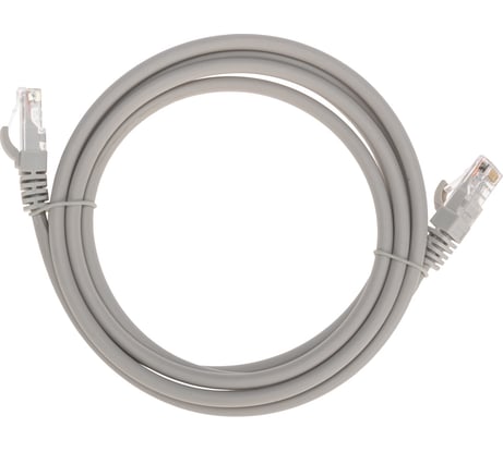 Патч-корд REXANT u/utp cat 6, rj45-rj45, 26awg, lszh, серый, 2м 02-0290-2