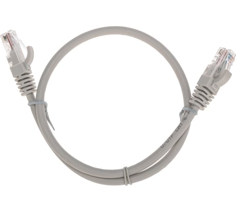 Патч-корд REXANT u/utp cat 6, rj45-rj45, 26awg, lszh, серый, 0.5м 02-0290-05