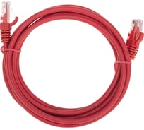 Патч-корд REXANT u/utp cat 6, rj45-rj45, 26awg, lszh, красный, 2м 02-0293-2