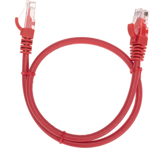 Патч-корд REXANT u/utp cat 6, rj45-rj45, 26awg, lszh, красный, 0.5м 02-0293-05