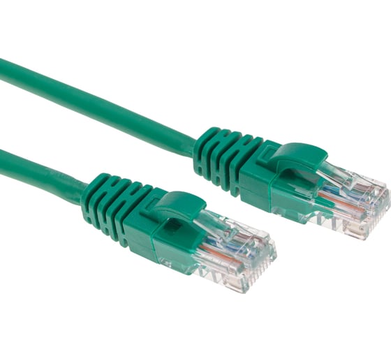 Патч-корд REXANT u/utp cat 6, rj45-rj45, 26awg, lszh, зеленый, 2м 02-0296-2