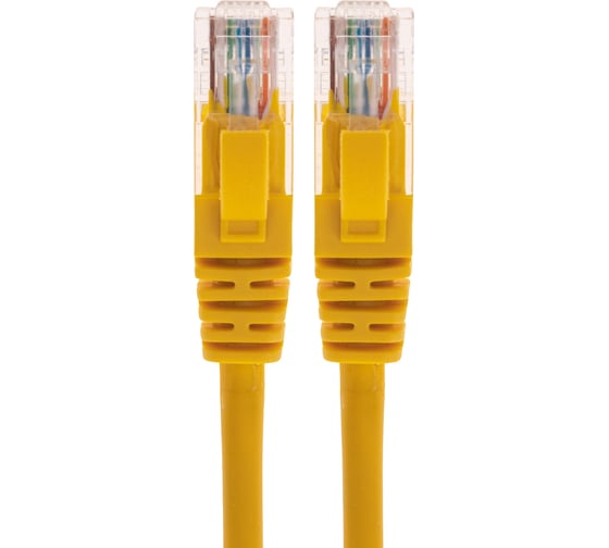 Патч-корд REXANT u/utp cat 6, rj45-rj45, 26awg, lszh, желтый, 3м 02-0295-3