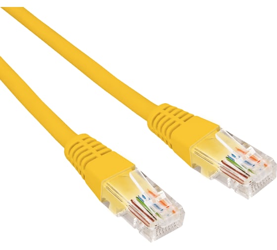 Патч-корд REXANT u/utp cat 6, rj45-rj45, 26awg, lszh, желтый, 0.3м 02-0295-03 1