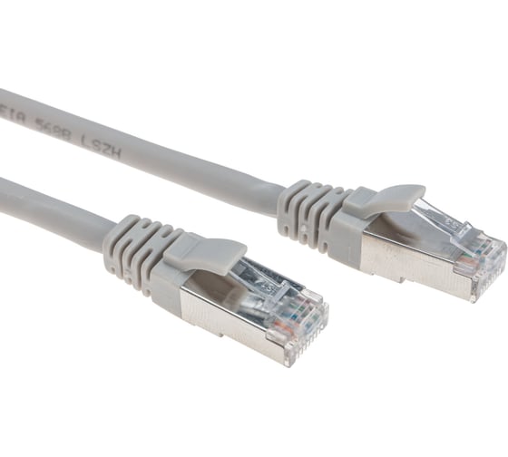 Патч-корд REXANT f/utp cat 6, rj45-rj45, 26awg, lszh, серый, 5м 02-0210-5
