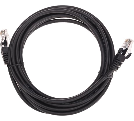 Патч-корд REXANT u/utp, cat 5e, rj45-rj45, 26awg, lszh, черный, 3м 02-0102-3