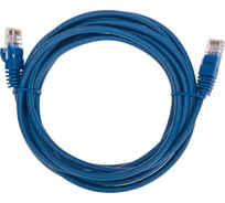 Патч-корд REXANT u/utp, cat 5e, rj45-rj45, 26awg, lszh, синий, 3м 02-0104-3