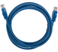 Патч-корд REXANT u/utp, cat 5e, rj45-rj45, 26awg, lszh, синий, 2м 02-0104-2