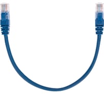 Патч-корд REXANT u/utp, cat 5e, rj45-rj45, 26awg, lszh, синий, 0,3м 02-0104-03