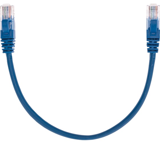 Патч-корд REXANT u/utp, cat 5e, rj45-rj45, 26awg, lszh, синий, 0,3м 02-0104-03