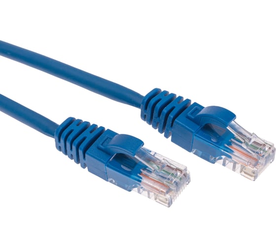 Патч-корд REXANT u/utp, cat 5e, rj45-rj45, 26awg, lszh, синий, 0,3м 02-0104-03