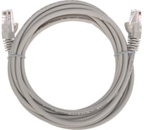 Патч-корд REXANT u/utp, cat 5e, rj45-rj45, 26awg, lszh, серый, 3м 02-0100-3