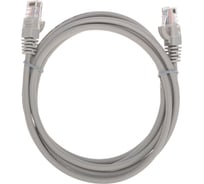 Патч-корд REXANT u/utp, cat 5e, rj45-rj45, 26awg, lszh, серый, 2м 02-0100-2