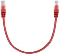 Патч-корд REXANT u/utp, cat 5e, rj45-rj45, 26awg, lszh, красный, 0,3м 02-0103-03