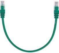 Патч-корд REXANT u/utp, cat 5e, rj45-rj45, 26awg, lszh, зеленый, 0,3м 02-0106-03