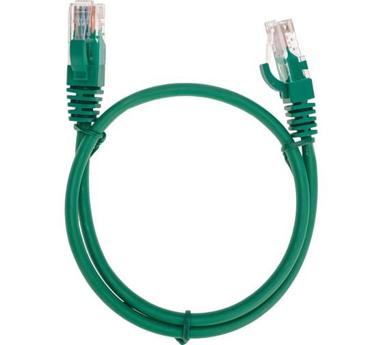 Патч-корд REXANT u/utp, cat 5e, rj45-rj45, 26awg, lszh, зеленый, 0,5м 02-0106-05