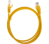 Патч-корд REXANT u/utp, cat 5e, rj45-rj45, 26awg, lszh, желтый, 1м 02-0105-1