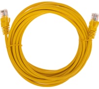 Патч-корд REXANT u/utp, cat 5e, rj45-rj45, 26awg, lszh, желтый, 5м 02-0105-5