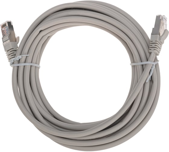 Патч-корд REXANT f/utp, cat 5e, rj45-rj45, 26awg, lszh, серый, 5м 02-0110-5
