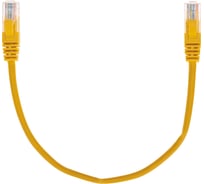 Патч-корд REXANT u/utp, cat 5e, rj45-rj45, 26awg, lszh, желтый, 0,3м 02-0105-03